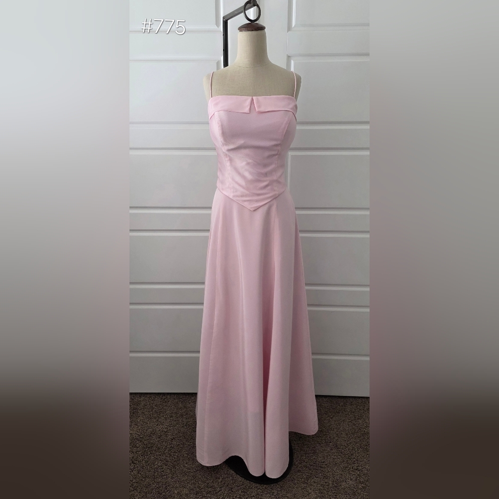 Simple Pink 2-Piece A-line Formal Dress